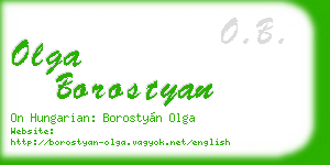 olga borostyan business card